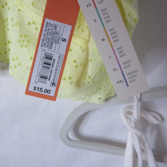 Colsie Lot of 2 Babydoll Cami Bralette Tank Tops Yellow White Size Small NWT - Picture 5 of 12